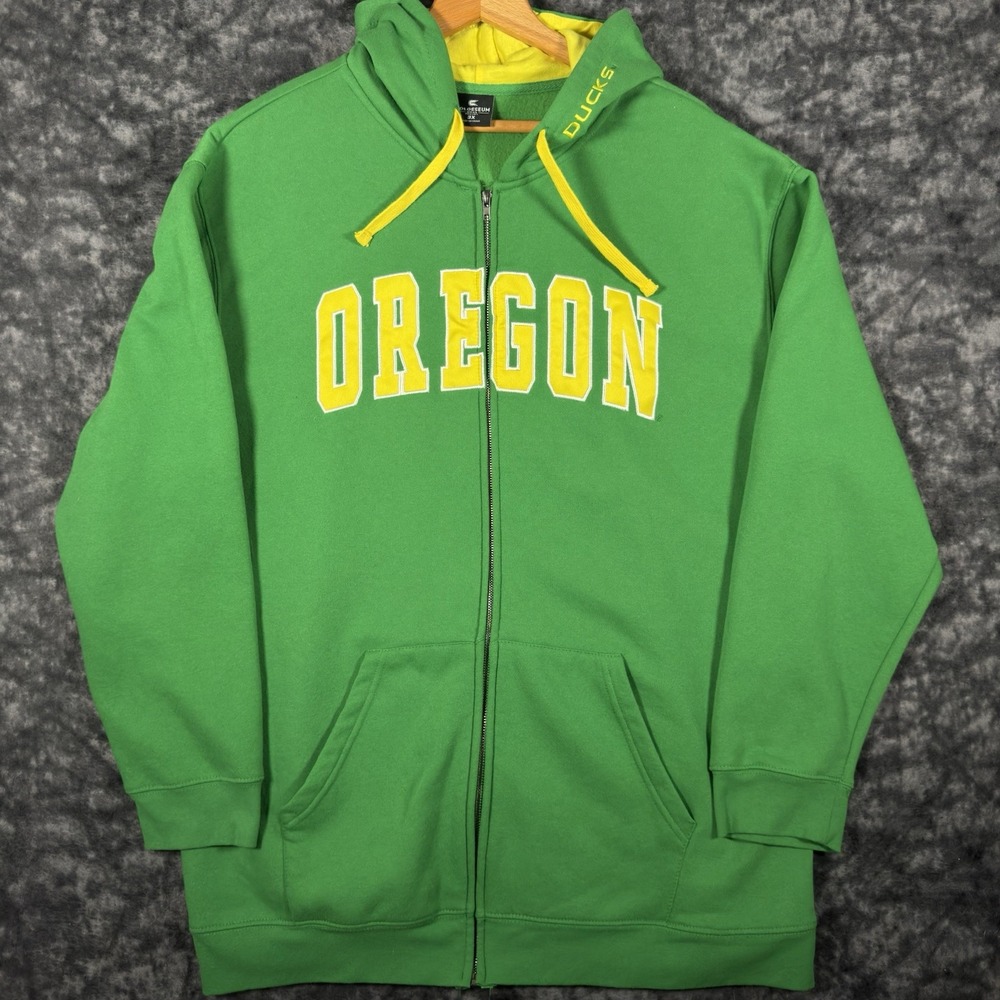 Oregon Ducks Colosseum Full Zip Hoodie Mens 3XL Green Yellow NCAA Football